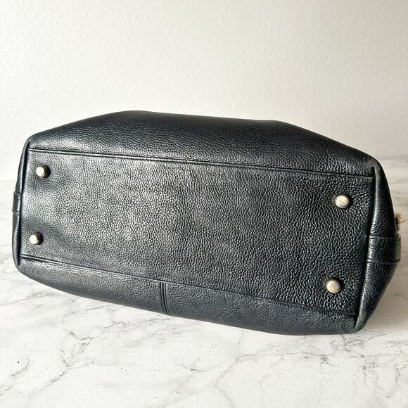 4. Coach Tyler Black Pebble Leather Shoulder Zip Top Tote Bag Goldtone hardware - Picture 7 of 15